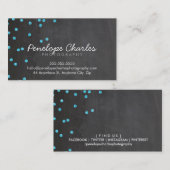 MODERN Aqua Blue Glitzer Konfetti dots Tafel Visitenkarte (Vorne/Hinten)