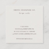 Modern Aqua Blue Leafy Tropical Foliage Fern Logo Quadratische Visitenkarte (Rückseite)