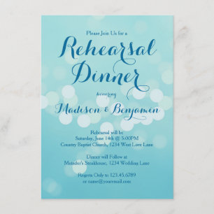 Modern Aqua Blue Probe Abendessen Einladung