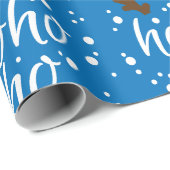 Modern Aqua Christmas "Ho-Ho-Ho" Script Geschenkpapier (Rolleneckpunkt)