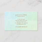 Modern Aqua Green Ombre Gradient Linen Visitenkarte (Rückseite)