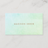 Modern Aqua Green Ombre Gradient Linen Visitenkarte (Vorderseite)