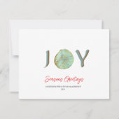 Modern Aqua Nautical Christmas JOLIday Feiertagskarte (Vorderseite)