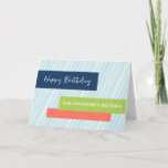 Modern Aqua Stripes Brother Birthday Karte<br><div class="desc">Geburtstagskarte für Bruder mit modernem türkisfarbenen Streifen Design und nachdenklichem Vers.</div>