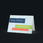 Modern Aqua Stripes Son Birthday Karte<br><div class="desc">Geburtstagskarte für Sohn mit modernem türkisfarbenem Streifen Design und nachdenklichem Vers.</div>