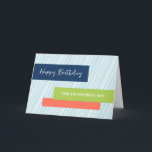 Modern Aqua Stripes Son Birthday Karte<br><div class="desc">Geburtstagskarte für Sohn mit modernem türkisfarbenem Streifen Design und nachdenklichem Vers.</div>