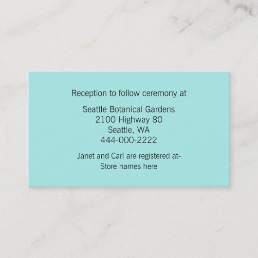 Modern Aqua Zickzack Wedding Information Card Begleitkarte (Vorderseite)