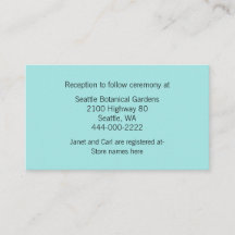 Modern Aqua Zickzack Wedding Information Card
