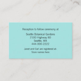 Modern Aqua Zickzack Wedding Information Card Begleitkarte