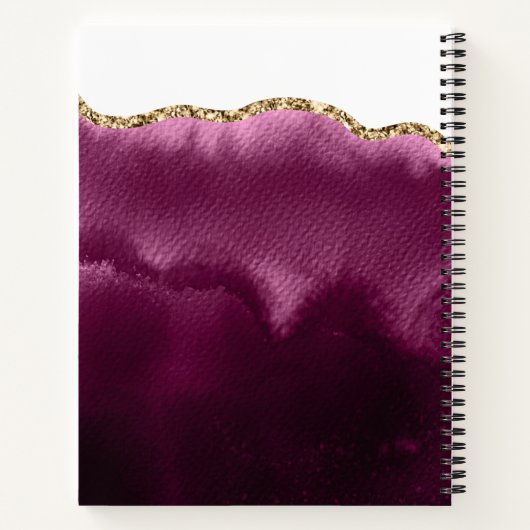 Modern Aquamarin rosa Gold Glitzer Agate Monogram Notizblock (Rückseite)