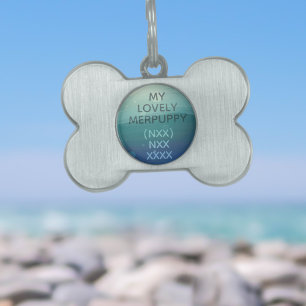Modern Aquamarine Farbe Name Knochen Pet ID Tag Tiermarke