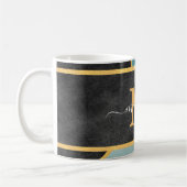 Modern Aquamarine Monogramm Kaffeetasse (Links)
