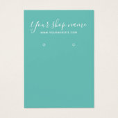 Modern aquamarine Ohrring-Display-Karte (Vorderseite)