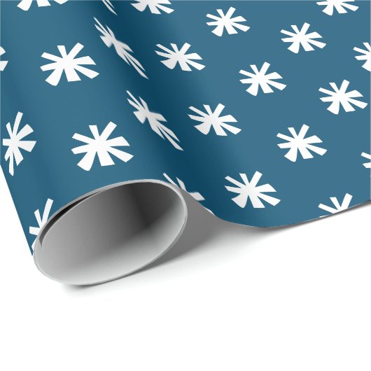 Modern aquamarine Schneeflocken Geschenkpapier (Rolleneckpunkt)
