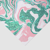 Modern Aquamariner grüner Glitzer-Marmor in Weiß r Seidenpapier (Ausschnitt)