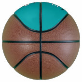 Modern aquamariner Skriptmonogramm-Name Basketball (Rechts)