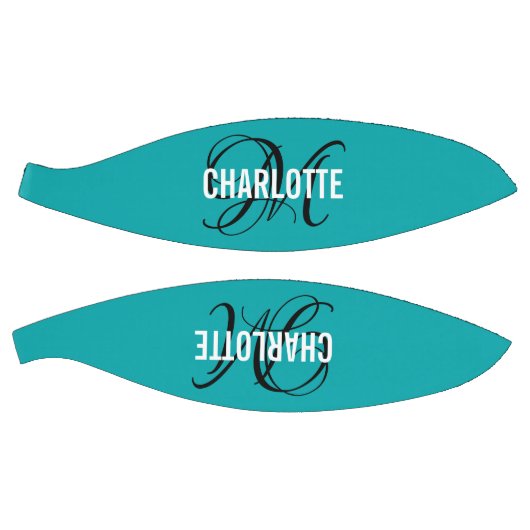 Modern aquamariner Skriptmonogramm-Name Basketball (Panele)