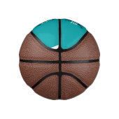 Modern aquamariner Skriptmonogramm-Name Mini Basketball (Rechts)
