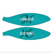 Modern aquamariner Skriptmonogramm-Name Mini Basketball (Panele)