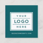 Modern Aquamarines, benutzerdefiniertes Firmenlogo Quadratische Visitenkarte (Vorderseite)