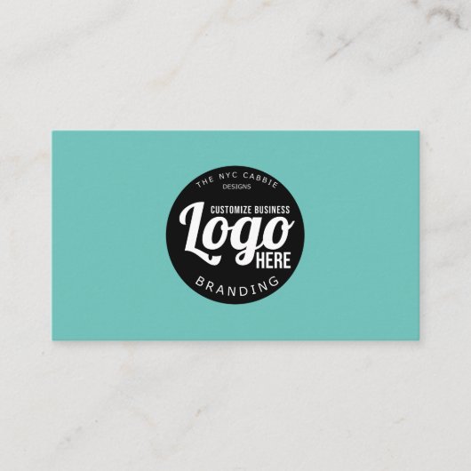 Modern Aquamarines einfaches Logo Visitenkarte (Vorderseite)