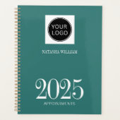 Modern Aquamarines Grünes Unternehmen Logo 2025 Planer (Vorderseite)