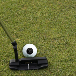 Modern Aquarell Erstname R Schwarz Golfball