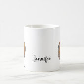 Modern Aquarell Robin Vogel Monogramm Name Kaffeetasse (Mittel)