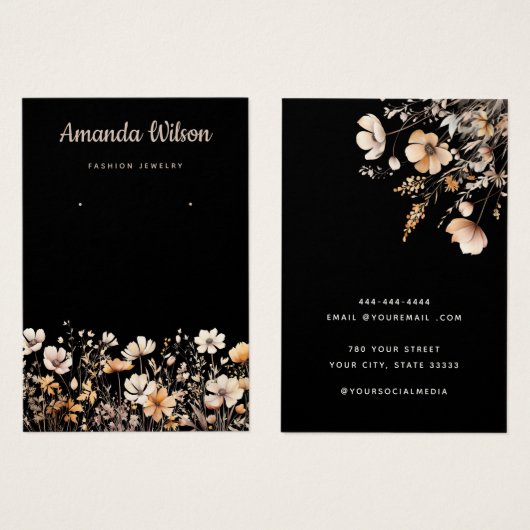 Modern Aquarellblumen-Erd-Grafikkarte (Vorne & Hinten)