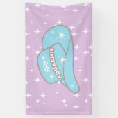 Modern Aquarius Zodiac Cowgirl Hat Lilac Banner (Vertikal)