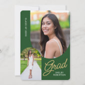 Modern Arch 2 Foto Grad Party Green Einladung (Vorderseite)