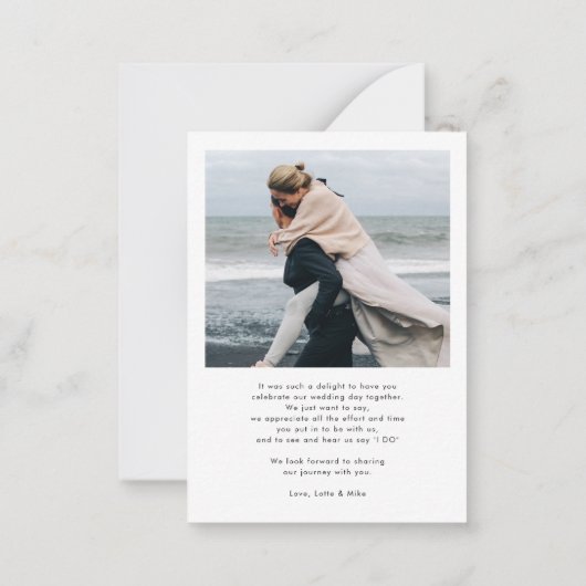 Modern Arch 2 Fotos Elegante Hochzeit Vielen Dank Mitteilungskarte (Rückseite)