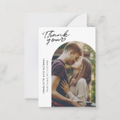 Modern Arch 2 Fotos Elegante Hochzeit Vielen Dank Mitteilungskarte (Vorderseite)