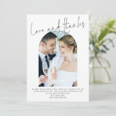 Modern Arch 2 Fotos Hochzeit Liebe und Dank Karte (Stehend Vorderseite)