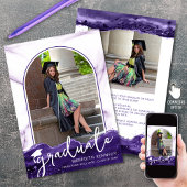 Modern Arch 2 Fotos Lila Agate Glitzer Script Ankündigung