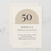 Modern Arch 50th Birthday Dinner Party Invitation Einladung (Vorne/Hinten)