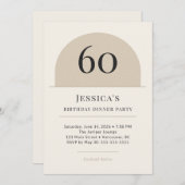 Modern Arch 60th Birthday Dinner Party Invitation Einladung (Vorne/Hinten)