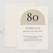 Modern Arch 80th Birthday Dinner Party Invitation Einladung (Vorne/Hinten)