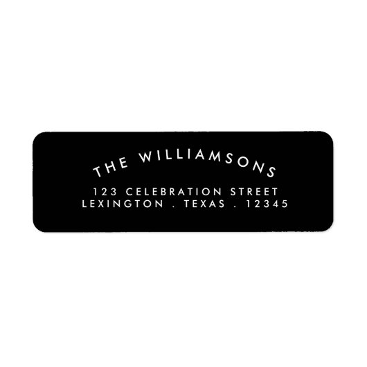 Modern Arch Address Label Black | weiß (Vorne)