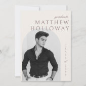 Modern Arch Beige Graduation Announcement Einladung (Vorderseite)