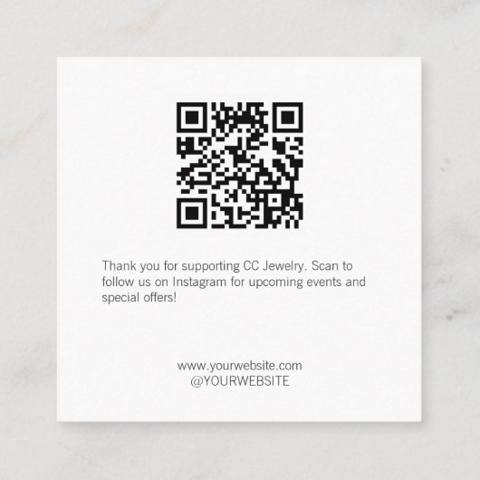 Modern Arch Blume Weibliche Schmuckkarte Quadratische Visitenkarte (Rückseite)