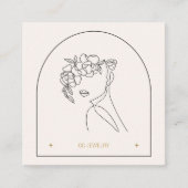 Modern Arch Blume Weibliche Schmuckkarte Quadratische Visitenkarte (Vorderseite)