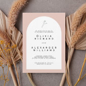 Modern Arch Blush Minimalist Wedding Invitation Einladung