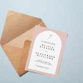 Modern Arch Blush Minimalist Wedding Invitation Einladung