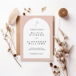 Modern Arch Blush Minimalist Wedding Invitation Einladung
