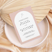 Modern Arch Blush Minimalist Wedding Invitation Einladung