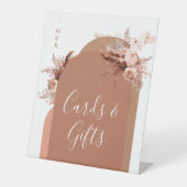 Modern Arch Boho Pampas Terracotta Card und Gesche Sockelschild (Vorderseite)