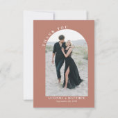 Modern Arch Boho Wedding Vielen Dank Dankeskarte (Vorderseite)