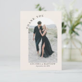 Modern Arch Boho Wedding Vielen Dank Dankeskarte (Stehend Vorderseite)