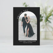 Modern Arch Boho Wedding Vielen Dank Dankeskarte (Stehend Vorderseite)